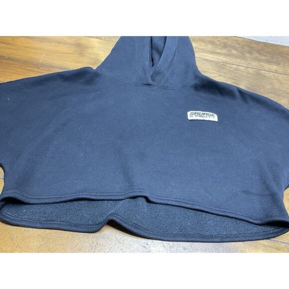 Savage X Fenty Rihanna Essential Racer Oversized Cropped Hoodie Black Large - Picture 3 of 14